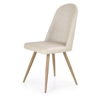 Jídelní židle CONNOR – ekokůže, krémová, dub medový