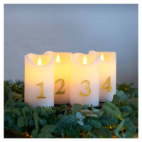 Sirius LED svíčka Sara Advent 4ks výška 12,5cm bílá/zlatá