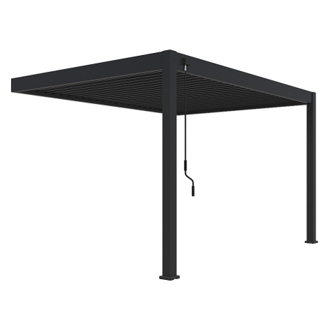 Zahradní hliníková pergola do stěny 4x3 m (antracit)