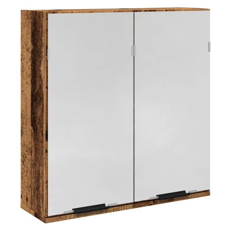 vidaXL Koupelnová zrcadlová skříňka staré dřeva 64x20x66,5 kompozit