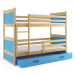 Dětská patrová postel RICO 200x90 cm Modrá Borovice