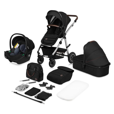 Lionelo - Kombinovaný kočárek 3v1 AMBER Black Silver 5903771709521