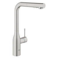 Dřezová baterie Grohe Essence New s vytahovací sprškou supersteel 30270DC0