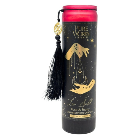 Arome Organická svíce 300 g v barevné vysoké sklenici se střapcem, Rose&Peony