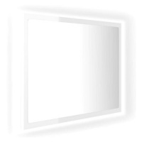 Shumee LED koupelnové zrcadlo bílé vysoký lesk 60 × 8,5 × 37cm dřevotříska