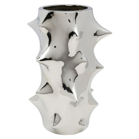 KARE Design Keramická váza Pointy - stříbrná, 30cm