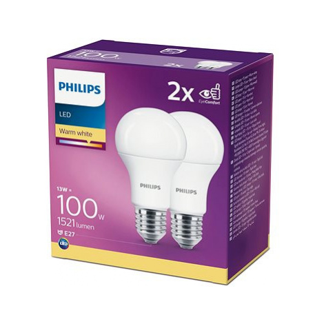 Philips LED 13-100W, E27 2700K, 2ks