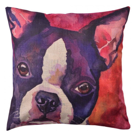 Povlak na polštář s motivem francouzského buldočka Psi – 43x43 cm Clayre & Eef