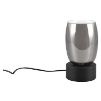 Stolní lampa se skleněným stínidlem v černo-stříbrné barvě (výška 24 cm) Barret – Trio Select