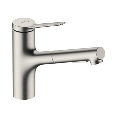 Dřezová baterie Hansgrohe Zesis s vytahovací sprškou, 2 proudy nerez 74803800