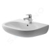 DURAVIT D-Code Umyvadlo 600x460 mm, s přepadem, s otvorem pro baterii, bílá 23106000002