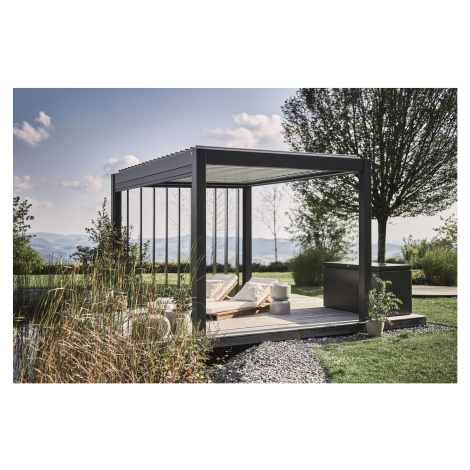 Bioklimatická pergola BIOHORT 4 x 3,5 m, tmavě šedá metalíza