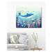 Obrazy na stěnu - Ilustrace - život pod vodou Rozměr: 40x50 cm, Rámování: vypnuté plátno na rám