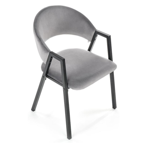 Židle K473 látka velvet/kov popelavě šedá BAUMAX