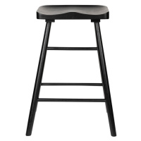 Černá barová židle z dubového dřeva 64 cm Vander – White Label