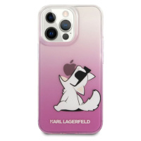 Pouzdro KARL LAGERFELD Original iPhone 13 Pro Max CHOUPETTE EAT GRADIENT růžové