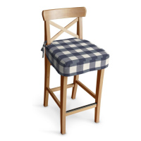 Dekoria Sedák na židli IKEA Ingolf - barová, tmavě modrá kostka velká, barová židle Ingolf, Quad