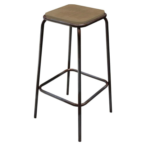 Černo-béžová barová židle z mangového dřeva Industrial – Antic Line