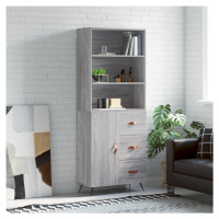 vidaXL Skříň highboard šedá sonoma 69,5 x 34 x 180 cm kompozitní dřevo