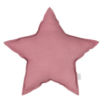 Cotton & Sweets Lněný polštář hvězda sytě růžová 50 cm
