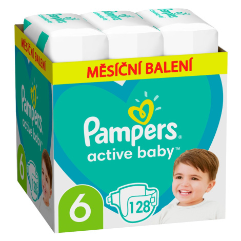 Pampers Active Baby vel. 6 Monthly Pack 13-18 kg dětské pleny 128 ks