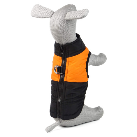 Vsepropejska Rainy obleček pro psa na zip Barva: Černo-oranžová, Délka zad (cm): 79, Obvod hrudn