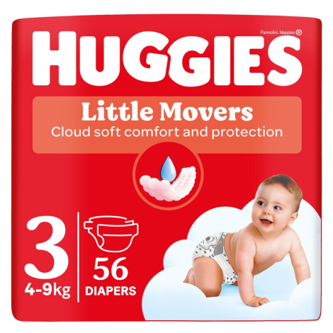 Huggies Little Movers 3 4-9 kg jednorázové plenky 56 ks