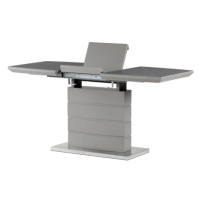 Jídelní stůl 120+40x70 cm, keramická deska šedý mramor, MDF, šedý matný lak