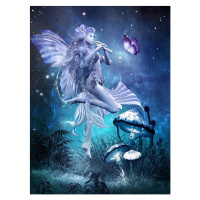 Plakát, Obraz - Fairy with magic flute, mppriv, 30 × 40 cm