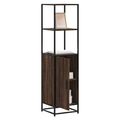 vidaXL Skříň highboard hnědý dub 35,5x35x139 cm kompozit a kov