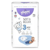 Happy Soft&Delicate 3 dětské pleny 5-9kg 70ks