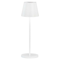 Bílá LED stmívatelná stolní lampa s kovovým stínidlem (výška 34 cm) Cosenza 2.0 – Fischer & Hons