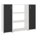 mauser Prvek pro rozdělení prostoru, 2 prvky s otočnými dveřmi, 3 regálové police, signální bílá