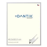 DANTIK rámeček 40 × 50, ALU profil 6220 Bílý matný plexi čiré