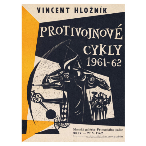 Plakát, Obraz - Vincent Hložník Anti War Exhibition (Political Vintage), 30 × 40 cm