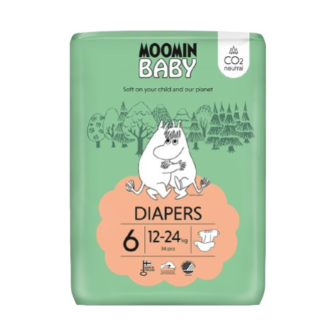 MOOMIN BABY 6 Maxi 12–24 kg, eko pleny 34 ks