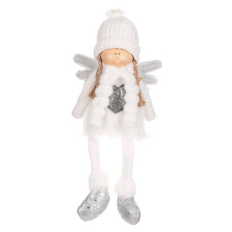 Vánoční dekorace Anděl se srdcem, v. 41 cm, bílá Autronic