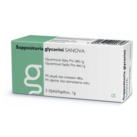 Suppositoria Glycerini Sanova Glycerinové čípky pro děti 1g, 5ks