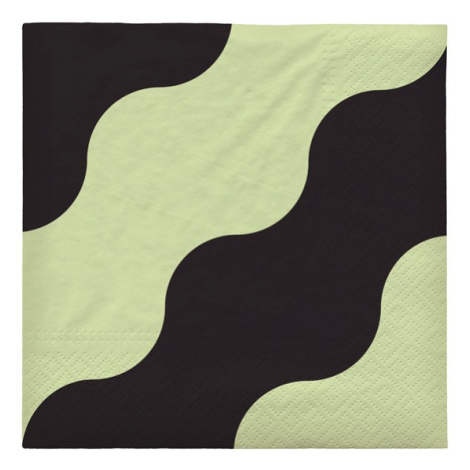 Sada 20 ks papírových ubrousků 33x33 cm Broste TIDE - zelená/černá Broste Copenhagen