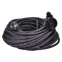 SOLIGHT PS34 prodlužovací kabel - spojka, 1 zásuvka, 30m, 3 x 1,5mm2, gumová, černá