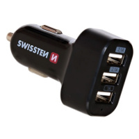 Nabíječka do auta Swissten CL napaječ univerzální (5,2A), 3x USB, černý (Blister)