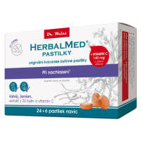 HerbalMed pastilky Dr.Weiss BEZ CUKRU Šalvěj+ženšen+vitamin C 24+6ks