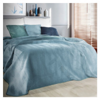 Luxusní dekorační přehoz na postel modré barvy