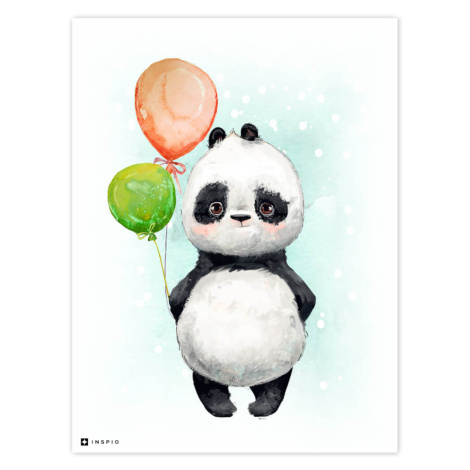 Obrázek na zeď Panda s barevnými balóny INSPIO