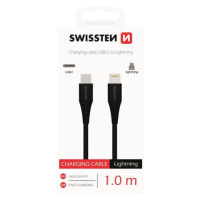 Datový kabel SWISSTEN USB-C / LIGHTNING 1 m black