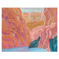 Ilustrace Pink rocks, Eleanor Baker, 40 × 30 cm