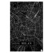 Mapa Milan black, (26.7 x 40 cm)