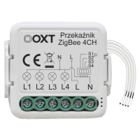 OXT mini reléový modul 4 obvody ZigBee TUYA