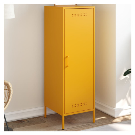 vidaXL Skříň highboard hořčicově žlutá 36 x 39 x 113 cm ocel