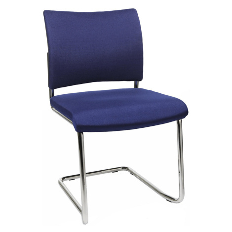 Topstar Židle pro návštěvy, stohovací, pružná podnož, čalouněné opěradlo, bal.j. 2 ks, modrá